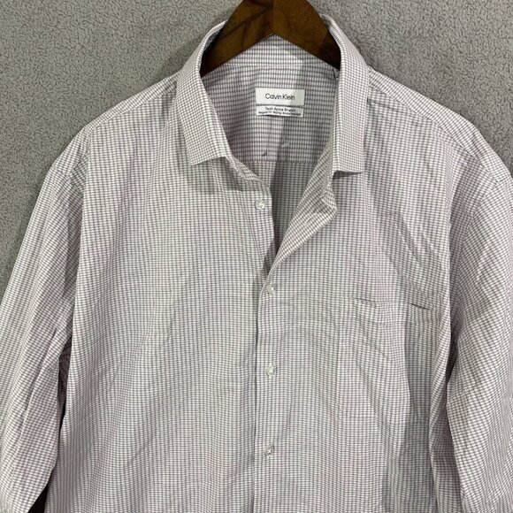 NEW Calvin Klein Mens XL Tech Active Stretch Dress Shirt 17-17.5 Regular Fit - Picture 1 of 9